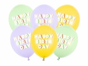 Balony Happy Birthday mix 30cm 6szt