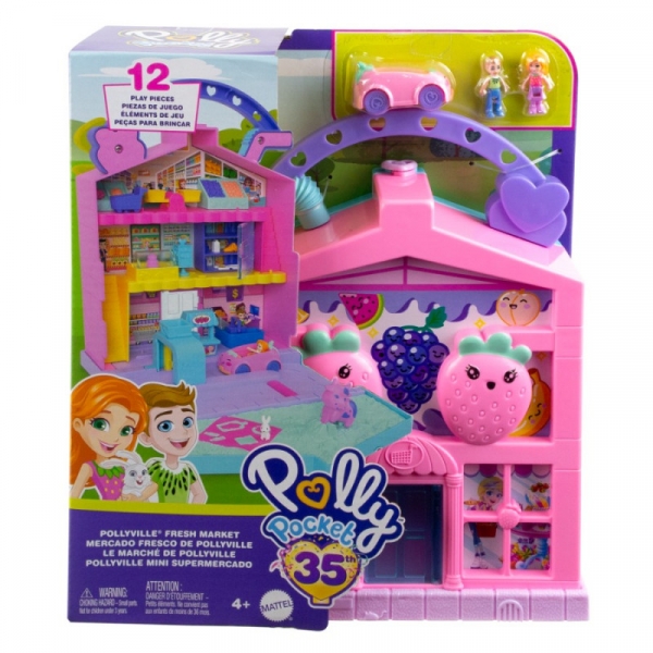 Zestaw Polly Pocket Pollyville Przenośny owocowy supermarket (HRD45)