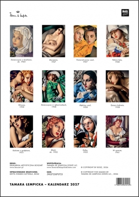 Kalendarz 2027 Tamara Łempicka A3 wzór 2 - Edyta Niemiec-Szywała