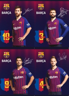 Zeszyt A5 w kratkę 16 kartek FC Barcelona 7 20 sztuk mix