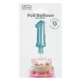 Balon foliowy Godan błękitny 13 cm cyfra 1 (BC-5BLI)