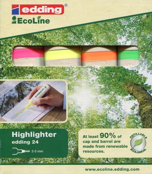 Text marker Edding ekologiczne 4 kolory