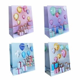 Torebka prezentowa urodzinowa S Balony metal mix