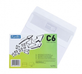 Koperta Biała Bantex C6 SK, 50 szt. - biała