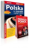 Polska atlas samochodowy 1:250 000 2020/2021 + instrukcja pierwszej pomocy
