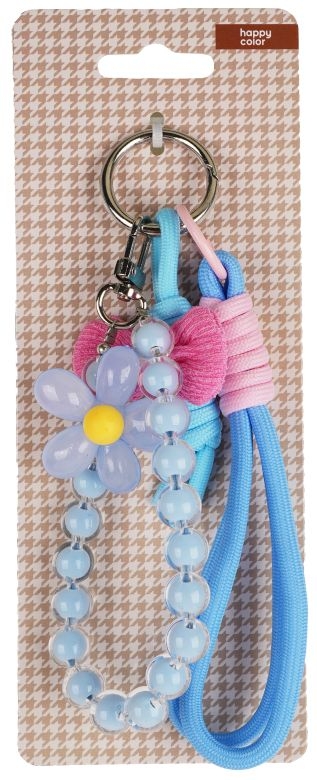 <img src='https://webimage.pl/pics/724/4/d5902979044724.png' style='height:440px' /> Brelok z fioletowym kwiatkiem i bransoletką Happy Color - różowo-niebieski