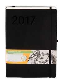 Kalendarz 2017 książkowy z gumką B5 Impresja czarny