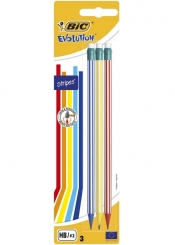 Ołówek Evolution 646 HB z gumką blister 3 sztuki (890278)