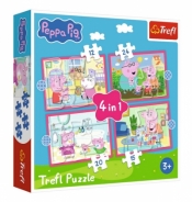 Puzzle 4w1 Peppa uwielbia przygody