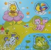 Puzzle drewniane układanka Zwierzęta dzikie 5 - <br />