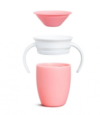 <img src='https://webimage.pl/pics/726/2/d5019090122726.jpg' style='height:440px' /> Kubek treningowy z uchwytami Munchkin Miracle 360° 207ml różowy