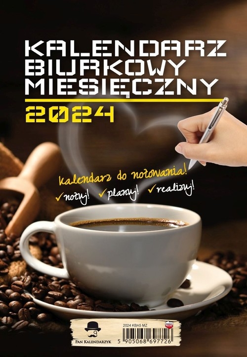 Kalendarz 2024 A5 biurkowy pionowy miesięczny