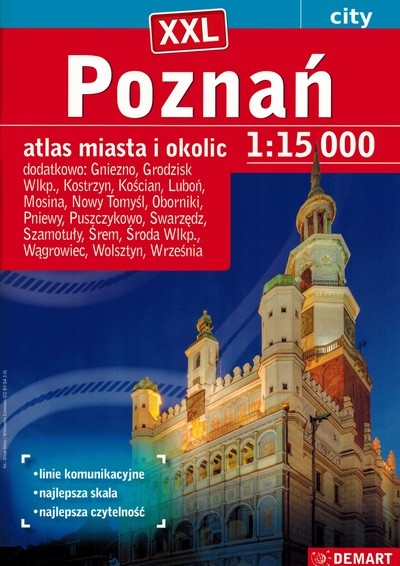 Poznań XXL city 1:15 000 atlas miasta i okolic