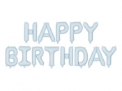 Balon foliowy Happy Birthday 340x35cm niebieski