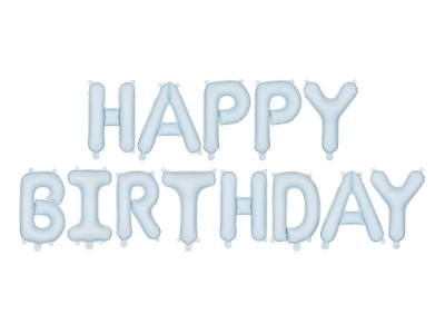 Balon foliowy Happy Birthday 340x35cm niebieski