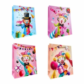 Torebka prezentowa dziecięca S Klaun 3D mix