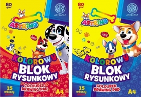 Blok kolorowy barwiony A4/15K 80g Astrino, 10szt