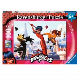 Ravensburger, Puzzle XXL 100: Miraculum: Biedronka i Czarny Kot (894727)