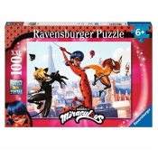 Ravensburger, Puzzle XXL 100: Miraculum: Biedronka i Czarny Kot (894727)