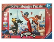 Ravensburger, Puzzle XXL 100: Miraculum: Biedronka i Czarny Kot (894727)