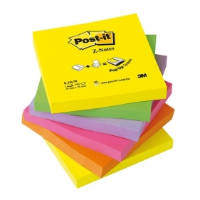 Bloczek samoprzylepny POST-IT Z-Notes neon (R330-NR), 76x76mm, 6x100 kart
