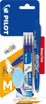 Pióro kulkowe Frixion ball + 3 wkłady + 1 gumka niebieski Pilot