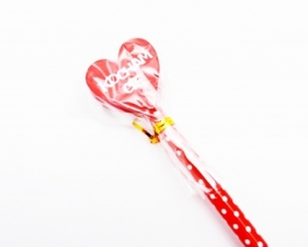 Ołówek z gumką w kształcie serduszka z napisem "Kocham Cię"