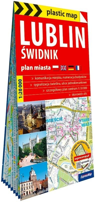 <img src='https://webimage.pl/pics/729/2/d9788383552729.jpg' style='height:440px' /> Lublin, Świdnik - plan miasta 1:20 000 laminowana
