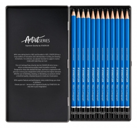 Zestaw ołówków Staedtler Mars Lumograph w metalowym opakowaniu, 12 szt. (6B-4H)