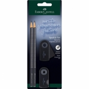 Ołówek 2szt + gumka + temperówka FABER CASTELL
