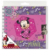 Pamiętnik spiralny z kłódką Minnie