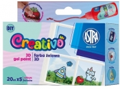 Farby do tworzenia naklejek żelowych, 5 kolorów