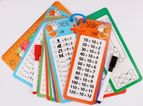 Karty edukacyjne – Dzielenie, 15 kart, 2 pisaki, Happy Color