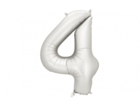 Balon foliowy cyfra 4 86cm srebrny