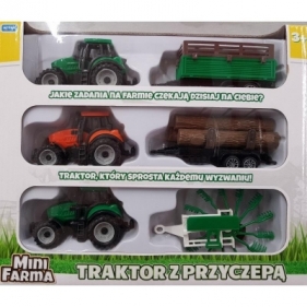 Mini farma Traktor z przyczepą 3szt.