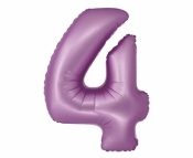 Balon foliowy Smart cyfra 4 lawendowy matowy 76cm