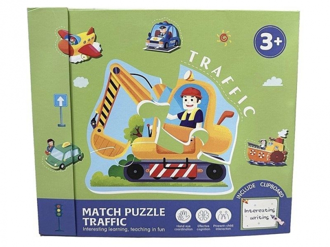 Puzzle i tablica suchościeralna z długopisem