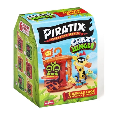 <img src='https://webimage.pl/pics/731/9/d8431618039731.jpg' style='height:440px' /> Piratix Crazy Jungle Klatka Kryjówka + Figurka 1szt.mix