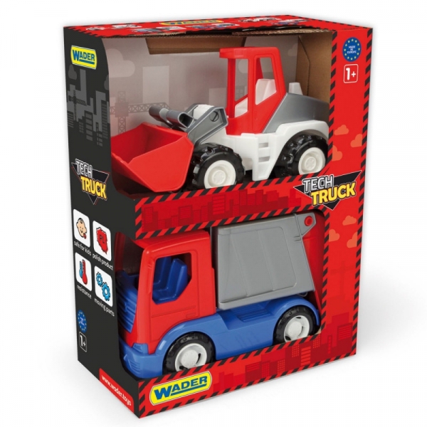 Tech Truck Auta budowlane - Śmieciarka i ładowarka (35373)