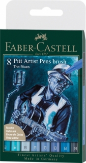 Faber-Castell, pisaki artystyczne Pitt Artist Pen: The Blues, 8 szt. (167173 FC)