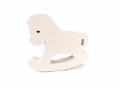 Dekoracja drewniana biały koń na biegunach