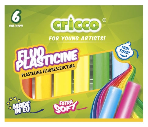 Plastelina Cricco, 6 kolorów - fluorescencyjna (CR371K6)