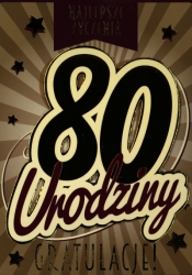 Karnet 80 Urodziny B6 mix wzorów