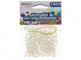 Koraliki do nawlekania białe + sznurek 6mm 16g