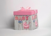 Pudełko prezentowe baby różowe M