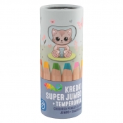 Kidea, Kredki Super Jumbo, 8 kolorów + temperówka