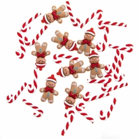 Ozdoby polimerowe 3D Gingerbreas & candy 28szt