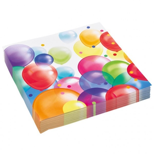 Serwetki 33 x 33 cm Balony, 20 sztuk (9900323)