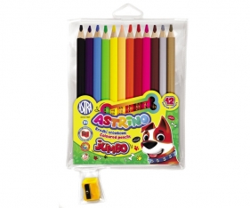 Kredki ołówkowe Astrino Jumbo, 12 kolorów + temperówka, 1 szt.