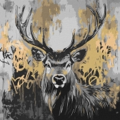 Malowanie po numerach - Złoty jeleń metal 40x40cm